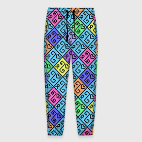 Мужские брюки 3D с принтом Неоновый яркий абстрактный узо в Тюмени, 100% полиэстер | манжеты по низу, эластичный пояс регулируется шнурком, по бокам два кармана без застежек, внутренняя часть кармана из мелкой сетки | детский | зеленый | лимонный | неоновый | неоновый принт | популярный | разноцветный | розовый | современный