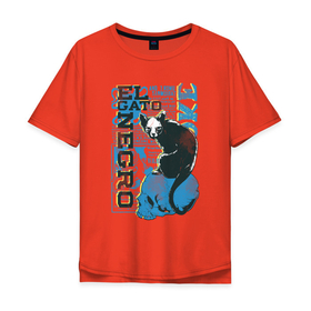 Мужская футболка хлопок Oversize с принтом Котяра   gato negro в Петрозаводске, 100% хлопок | свободный крой, круглый ворот, “спинка” длиннее передней части | cat | color | gato | negro | кот | котяра | сиамский | стиль | уличный
