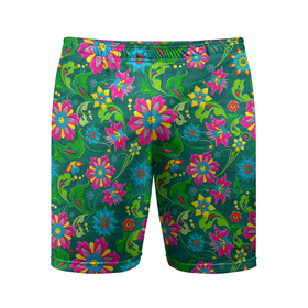 Мужские шорты спортивные с принтом Поле разноцветных цветков в Тюмени,  |  | красивые цветы | мозаика | мозаика из цветов | природа | узоры | узоры из цветов | цветочки | цветочная | цветы | цветы арт