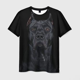 Мужская футболка 3D с принтом Кане-корсо | собака в Курске, 100% полиэфир | прямой крой, круглый вырез горловины, длина до линии бедер | dog | домашние животные | кане корсо | питбуль | собака | собаки