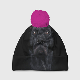Шапка 3D c помпоном с принтом Кане-корсо | собака в Санкт-Петербурге, 100% полиэстер | универсальный размер, печать по всей поверхности изделия | dog | домашние животные | кане корсо | питбуль | собака | собаки