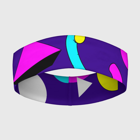 Повязка на голову 3D с принтом Геометрические фигуры ,  |  | геометрический | красочный | мода | разноцветные 90 е | стиль | структура | текстура | ткань | узор | фон | цвет