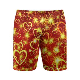 Мужские шорты спортивные с принтом Любовный взрыв в Новосибирске,  |  | Тематика изображения на принте: любовь | салют | сердечки | сердца | сердце | фейверк