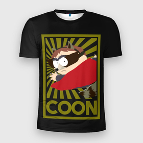 Мужская футболка 3D спортивная с принтом COON , 100% полиэстер с улучшенными характеристиками | приталенный силуэт, круглая горловина, широкие плечи, сужается к линии бедра | Тематика изображения на принте: cartman | south park | мульт | мультфильм | эрик картман | южный парк