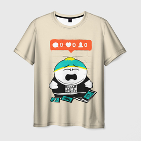 Мужская футболка 3D с принтом Ноль лайков , 100% полиэфир | прямой крой, круглый вырез горловины, длина до линии бедер | banksy | cartman | south park | бэнкси | мульт | мультфильм | эрик картман | южный парк