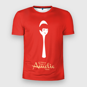 Мужская футболка 3D спортивная с принтом Amelie Poulain в Тюмени, 100% полиэстер с улучшенными характеристиками | приталенный силуэт, круглая горловина, широкие плечи, сужается к линии бедра | amelie | french comedy | reflection | spoon | the fabulous destiny of amelie poulain | амели | комедия | ложка | невероятная судьба амели пулен | отражение | романтическая | французская