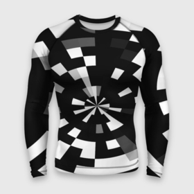 Мужской рашгард 3D с принтом Черно белый фон иллюзии ,  |  | Тематика изображения на принте: абстрактный | геометрический | дизайн | иллюзия | кривая | линии | пиксель | текстура | узор