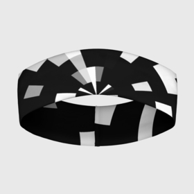 Повязка на голову 3D с принтом Черно белый фон иллюзии в Санкт-Петербурге,  |  | абстрактный | геометрический | дизайн | иллюзия | кривая | линии | пиксель | текстура | узор