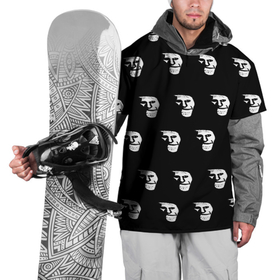 Накидка на куртку 3D с принтом Dark trollface в Петрозаводске, 100% полиэстер |  | creepypasta | scary | мем | мрак | троллфейс