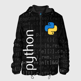 Мужская куртка 3D с принтом PYTHON / ПАЙТОН в Новосибирске, ткань верха — 100% полиэстер, подклад — флис | прямой крой, подол и капюшон оформлены резинкой с фиксаторами, два кармана без застежек по бокам, один большой потайной карман на груди. Карман на груди застегивается на липучку | big data | hacker | it | python | айти | база данных | взлом | искусственный интелект. | кодер | нейросети | пайтон | питон | прогер | программирование | программист | разработчик | хакер | языки программирования