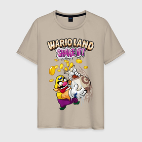 Мужская футболка хлопок с принтом Wario в Санкт-Петербурге, 100% хлопок | прямой крой, круглый вырез горловины, длина до линии бедер, слегка спущенное плечо. | mario | nintendo | smash bros | super | wario | варио | марио | нинтендо