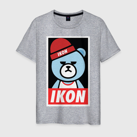 Мужская футболка хлопок с принтом IKON YG Bear Dope  в Новосибирске, 100% хлопок | прямой крой, круглый вырез горловины, длина до линии бедер, слегка спущенное плечо. | ikon yg bear dope | korean | kpop | obey | медведь | подчинись | подчиняйся