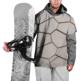 Накидка на куртку 3D с принтом Ячейки в Новосибирске, 100% полиэстер |  | 3d | бежевый | бетон | плиты | серый | соты | спокойный | структура | текстура | ячеистый