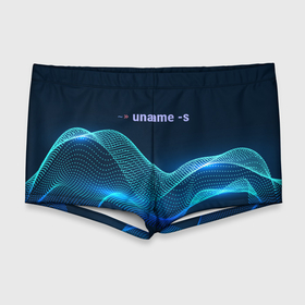 Мужские купальные плавки 3D с принтом Uname linux в Курске, Полиэстер 85%, Спандекс 15% |  | bash | linux | linux kernel | shell | линукс