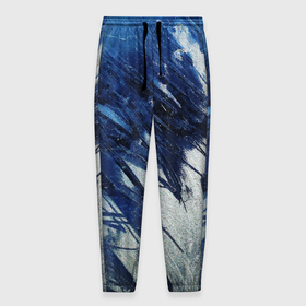 Мужские брюки 3D с принтом Серо-синее абстрактное в Петрозаводске, 100% полиэстер | манжеты по низу, эластичный пояс регулируется шнурком, по бокам два кармана без застежек, внутренняя часть кармана из мелкой сетки | абстракция | двухцветное | серое | синее | спокойное