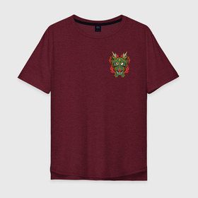 Мужская футболка хлопок Oversize с принтом Dragon в Тюмени, 100% хлопок | свободный крой, круглый ворот, “спинка” длиннее передней части | dragon | fire | tattoo | дракон | огонь | япония