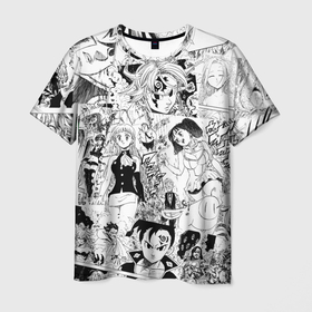Мужская футболка 3D с принтом Семь смертных грехов, манга в Кировске, 100% полиэфир | прямой крой, круглый вырез горловины, длина до линии бедер | ban | escanor | meliodas | merlin | аниме | бан | гаутер | манга | мелиодас | мерлин | эсканор