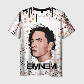 Мужская футболка 3D с принтом EMINEM | ЭМИНЕМ (Z) в Кировске, 100% полиэфир | прямой крой, круглый вырез горловины, длина до линии бедер | eminem | rap | еминем | зарубежный реп | реп | эминем