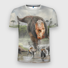 Мужская футболка 3D спортивная с принтом Т-Рекс | Динозавр | Dino (Z) в Санкт-Петербурге, 100% полиэстер с улучшенными характеристиками | приталенный силуэт, круглая горловина, широкие плечи, сужается к линии бедра | dino | dinosauria | t rex | ti rex | дино | динозавр | парк юрского | т рекс | ти рекс | чудовище | юрский период | ящер | ящерица
