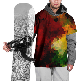 Накидка на куртку 3D с принтом Абстрактная мазаика витраж     в Кировске, 100% полиэстер |  | абстрактный | витраж | желтый | красный | мозаика | разноцветный | современный | соты | текстура