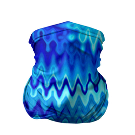 Бандана-труба 3D с принтом Синий-голубой абстрактный узор в Курске, 100% полиэстер, ткань с особыми свойствами — Activecool | плотность 150‒180 г/м2; хорошо тянется, но сохраняет форму | абстрактный | волны | зигзаг | размытый узор | синий | современный
