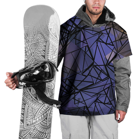 Накидка на куртку 3D с принтом Синий-бежевый абстрактный узор в Новосибирске, 100% полиэстер |  | абстрактный | мужской | полигональный узор | синий | современный | текстура | фиолетовый