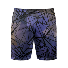 Мужские шорты спортивные с принтом Синий-бежевый абстрактный узор в Курске,  |  | Тематика изображения на принте: абстрактный | мужской | полигональный узор | синий | современный | текстура | фиолетовый