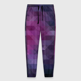 Мужские брюки 3D с принтом Фиолетово-бордовый узор  в Тюмени, 100% полиэстер | манжеты по низу, эластичный пояс регулируется шнурком, по бокам два кармана без застежек, внутренняя часть кармана из мелкой сетки | абстрактный | креативный | молодежный | полигональный популярный | современный | текстура | темно фиолетовый | узор