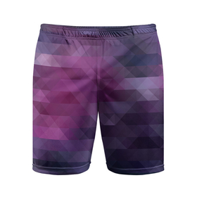Мужские шорты спортивные с принтом Фиолетово-бордовый узор  в Екатеринбурге,  |  | Тематика изображения на принте: абстрактный | креативный | молодежный | полигональный популярный | современный | текстура | темно фиолетовый | узор