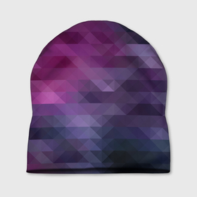 Шапка 3D с принтом Фиолетово-бордовый узор  , 100% полиэстер | универсальный размер, печать по всей поверхности изделия | абстрактный | креативный | молодежный | полигональный популярный | современный | текстура | темно фиолетовый | узор