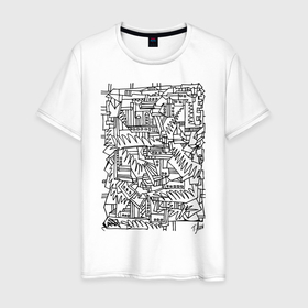 Мужская футболка хлопок с принтом Скетч в Кировске, 100% хлопок | прямой крой, круглый вырез горловины, длина до линии бедер, слегка спущенное плечо. | город | графика | набросок | скетч | черный