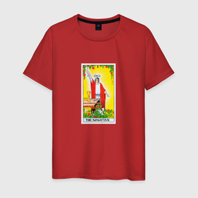Мужская футболка хлопок с принтом Маг | Карта Таро Уэйта в Тюмени, 100% хлопок | прямой крой, круглый вырез горловины, длина до линии бедер, слегка спущенное плечо. | карты | маг | магия | старшие арканы | таро | таро райдера уэйта | фокусник | эзотерика