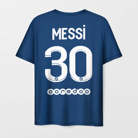 Мужская футболка 3D с принтом Месси форма ПСЖ 2021/2022 , 100% полиэфир | прямой крой, круглый вырез горловины, длина до линии бедер | leo | lionel | mesi | messi | psg | лео | леонель | лионель | лионель месси | меси | месси | псж | форма | футбол