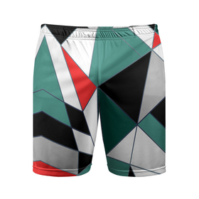 Мужские шорты спортивные с принтом Абстрактный геометрический в Санкт-Петербурге,  |  | абстрактный | ассиметрия | красный | молодежный | полигональный | разноцветный | современный | темный бирюзовый | черный