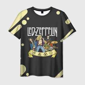 Мужская футболка 3D с принтом LED ZEPPELIN | ЛЕД ЗЕППЕЛИН (Z) в Екатеринбурге, 100% полиэфир | прямой крой, круглый вырез горловины, длина до линии бедер | led zeppelin | rock | джимми пейдж | зепеллин | зеппелин | лед зеппелин | рок