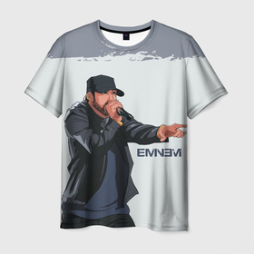 Мужская футболка 3D с принтом EMINEM | ЭМИНЕМ (Z) в Кировске, 100% полиэфир | прямой крой, круглый вырез горловины, длина до линии бедер | eminem | rap | еминем | зарубежный реп | реп | эминем