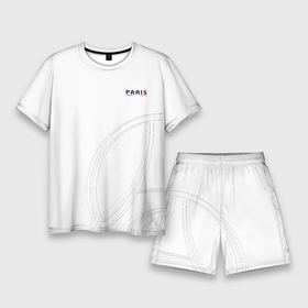 Мужской костюм с шортами 3D с принтом PSG | Core Big Logo White (New 2022 23) в Тюмени,  |  | 0x000000123 | messi | neymar | paris saint germain | psg | месси | нейимар | псж
