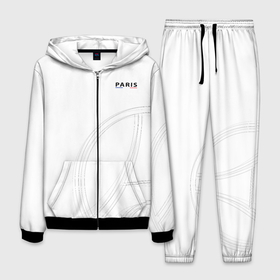 Мужской костюм 3D с принтом PSG | Core Big Logo White (New 2022/23) в Белгороде, 100% полиэстер | Манжеты и пояс оформлены тканевой резинкой, двухслойный капюшон со шнурком для регулировки, карманы спереди | 0x000000123 | messi | neymar | paris saint germain | psg | месси | нейимар | псж
