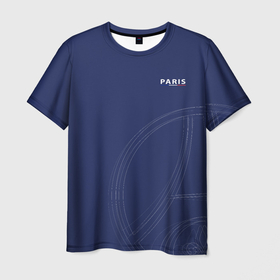 Мужская футболка 3D с принтом PSG | Core Big Logo Blue (New 2022/23) в Петрозаводске, 100% полиэфир | прямой крой, круглый вырез горловины, длина до линии бедер | 0x000000123 | messi | neymar | paris saint germain | psg | месси | нейимар | псж