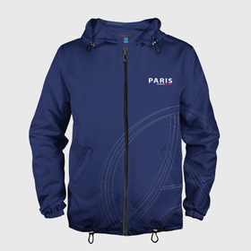 Мужская ветровка 3D с принтом PSG | Core Big Logo Blue (New 2022/23) в Тюмени, 100% полиэстер | подол и капюшон оформлены резинкой с фиксаторами, два кармана без застежек по бокам, один потайной карман на груди | 0x000000123 | messi | neymar | paris saint germain | psg | месси | нейимар | псж