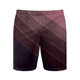Мужские шорты спортивные с принтом Коричнево-фиолетовый узор  в Тюмени,  |  | абстрактный | геометрический | диагональный узор | коричневый | косые полосы | современный | фиолетовый | шоколадный
