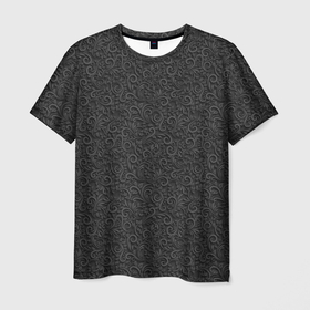 Мужская футболка 3D с принтом Black baroque в Курске, 100% полиэфир | прямой крой, круглый вырез горловины, длина до линии бедер | барокко | вензель | листья | узоры | черный принт