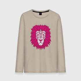 Мужской лонгслив хлопок с принтом Pink Lion в Петрозаводске, 100% хлопок |  | animal | cat | lion | африка | животные | зверь | кот | кошка | лев | львенок | львица | тигр | хищник | царь