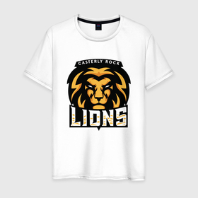 Мужская футболка хлопок с принтом Lions в Новосибирске, 100% хлопок | прямой крой, круглый вырез горловины, длина до линии бедер, слегка спущенное плечо. | animal | cat | lion | африка | животные | зверь | кот | кошка | лев | львенок | львица | тигр | хищник | царь
