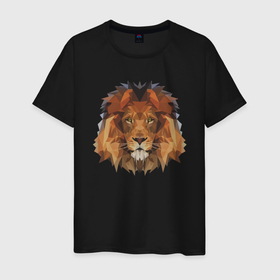 Мужская футболка хлопок с принтом Father Lion в Петрозаводске, 100% хлопок | прямой крой, круглый вырез горловины, длина до линии бедер, слегка спущенное плечо. | animal | cat | lion | африка | животные | зверь | кот | кошка | лев | львенок | львица | тигр | хищник | царь