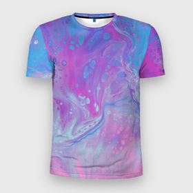 Мужская футболка 3D спортивная с принтом Градиент в Курске, 100% полиэстер с улучшенными характеристиками | приталенный силуэт, круглая горловина, широкие плечи, сужается к линии бедра | paints | брызги краски | краска растекается | переходы цвета | потёки краски