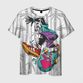 Мужская футболка 3D с принтом HiFi Panda , 100% полиэфир | прямой крой, круглый вырез горловины, длина до линии бедер | bamboo | panda | sk8 | skate park | skeate | бамбук | панда | скейт | скейт парк