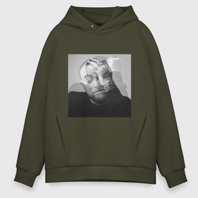 Мужское худи Oversize хлопок с принтом Mac Miller circles в Курске, френч-терри — 70% хлопок, 30% полиэстер. Мягкий теплый начес внутри —100% хлопок | боковые карманы, эластичные манжеты и нижняя кромка, капюшон на магнитной кнопке | Тематика изображения на принте: circles | mac miller | альбом | лица | обложка альбома