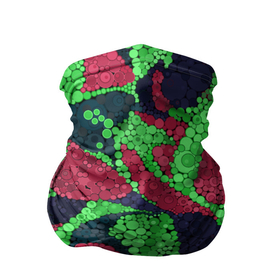 Бандана-труба 3D с принтом Абстрактный пуантилизм  в Курске, 100% полиэстер, ткань с особыми свойствами — Activecool | плотность 150‒180 г/м2; хорошо тянется, но сохраняет форму | абстрактный | в горошек | детский | для детей | зеленый | красный | модный | пуантилизм | разноцветный | современный