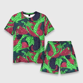 Мужской костюм с шортами 3D с принтом Абстрактный пуантилизм ,  |  | абстрактный | в горошек | детский | для детей | зеленый | красный | модный | пуантилизм | разноцветный | современный